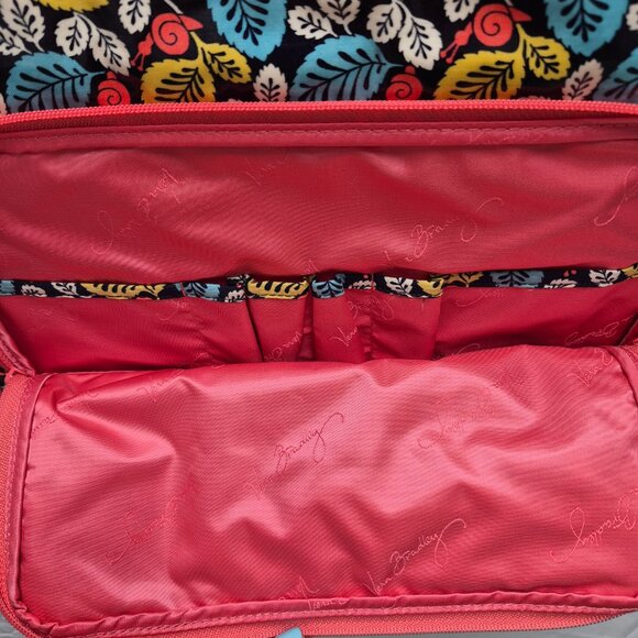 Vera Bradley Frill Messenger Bag Happy Snails Pink Leaf Vinyl - Picture 8 of 10